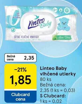Linteo Baby vlhčené utierky, 80ks 
