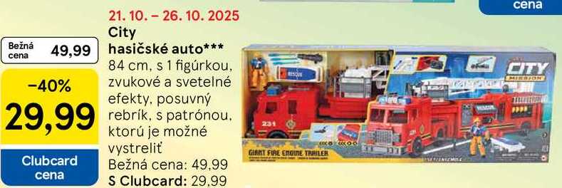 City hasičské auto