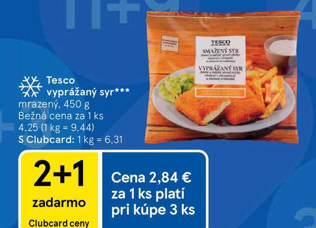 Tesco vyprážaný syr mrazený, 450 g
