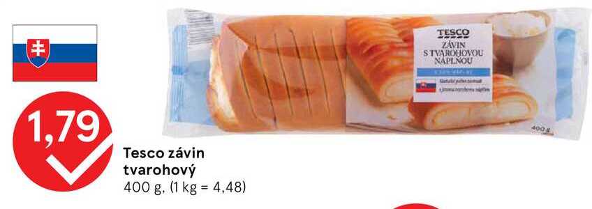 Tesco závin tvarohový 400 g