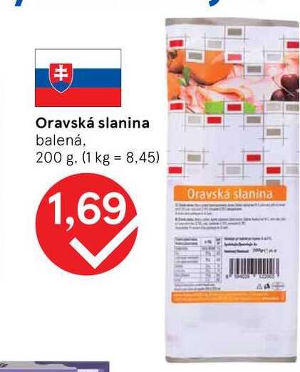 Oravská slanina balená, 200 g