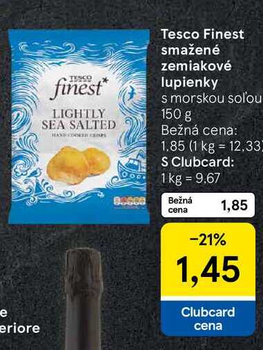 Tesco Finest smažené zemiakové lupienky s morskou soľou 150 g