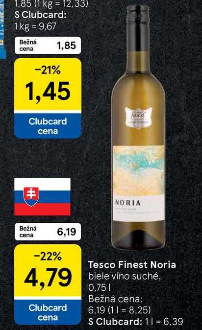Tesco Finest Noria biele víno suché, 0,75l