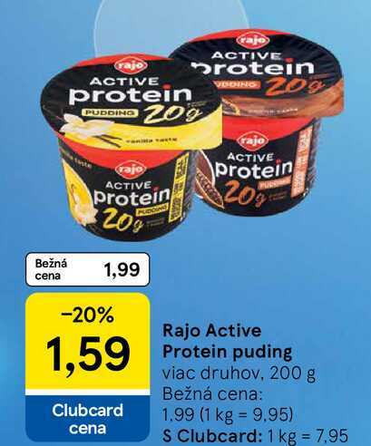 Rajo Active Protein puding viac druhov, 200 g