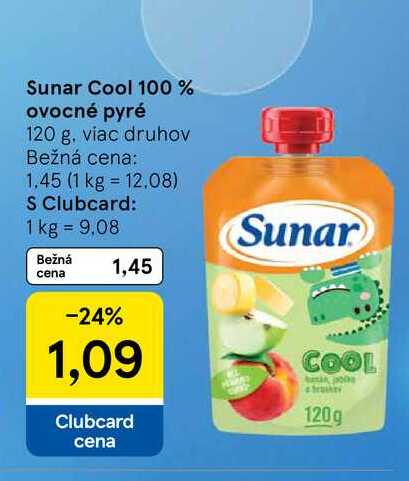 Sunar Cool 100% ovocné pyré 120 g