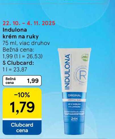 Indulona krém na ruky 75 ml, viac druhov 