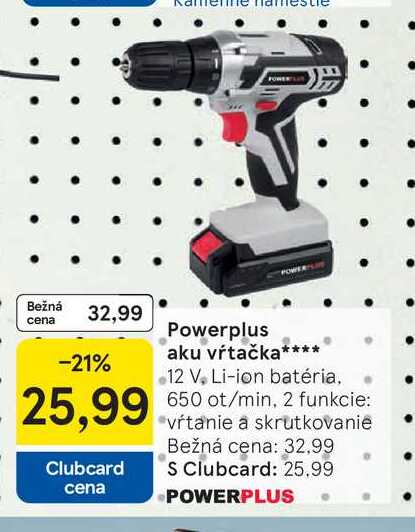 Powerplus aku vŕtačka 12 V, Li-ion batéria 650 ot/min
