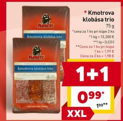Kmotrova klobása trio 75 g