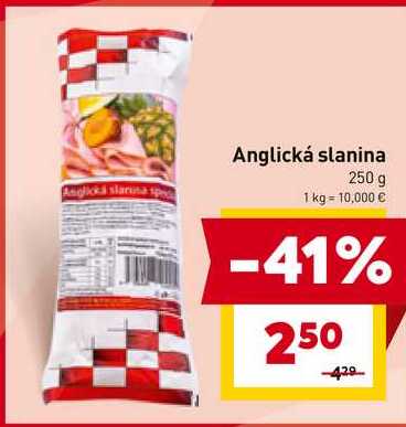 Anglická slanina 250 g