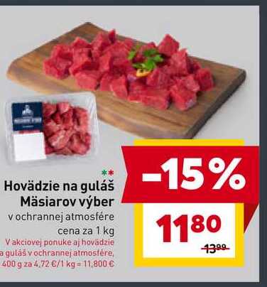 Hovädzie na guláš 1 kg 