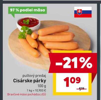 Cisárske párky 100 g 