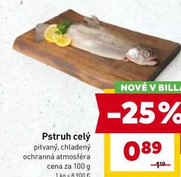 Pstruh celý pitvaný, chladený 100g