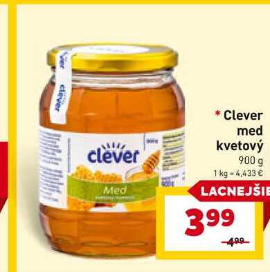 Clever med kvetový 900 g