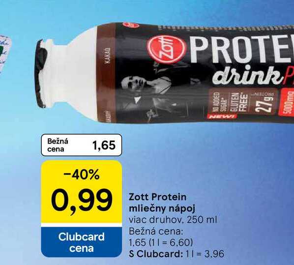 Zott Protein mliečny nápoj viac druhov, 250 ml 