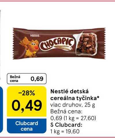 Nestlé detská cereálna tyčinka 25g