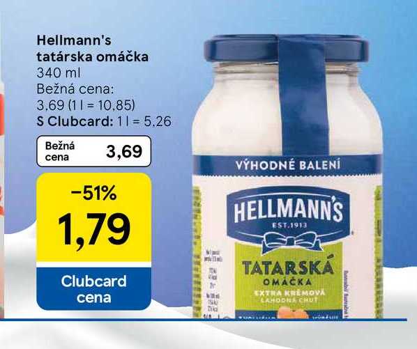 Hellmann's Tatárska omáčka 340 ml