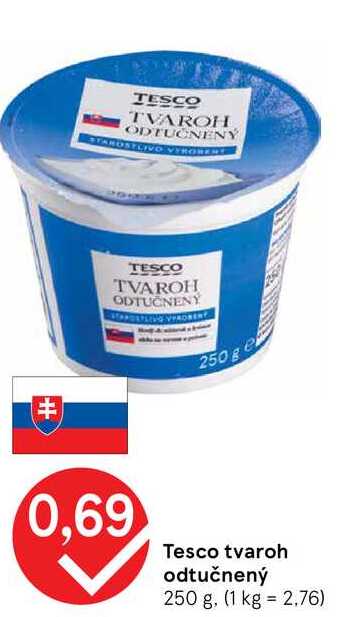 Tesco tvaroh odtučnený 250 g
