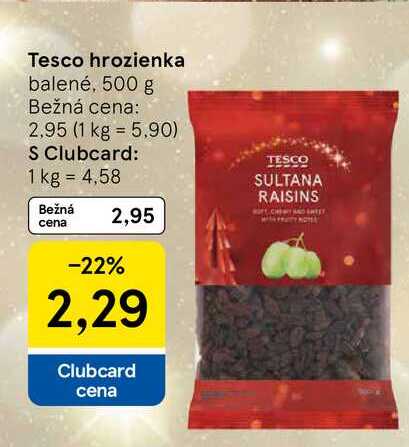 Tesco hrozienka balené, 500 g 