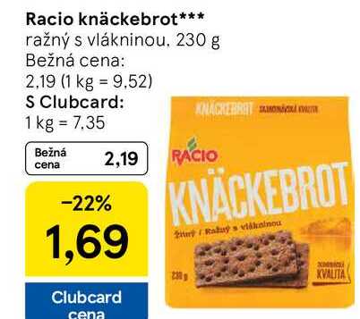 Racio knäckebrot ražný s vlákninou 230 g 
