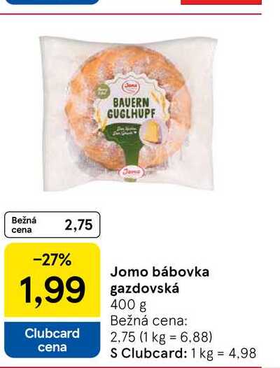 Jomo bábovka gazdovská 400 g 