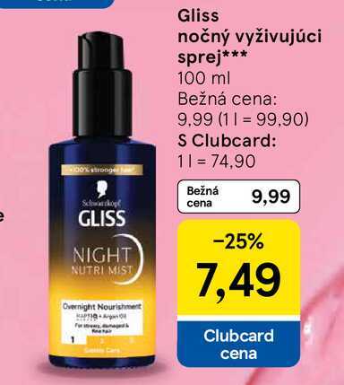 Gliss nočný vyživujúci sprej 100 ml
