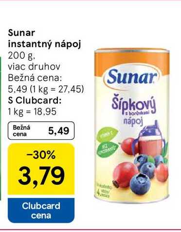 Sunar instantný nápoj 200 g
