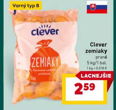 Clever zemiaky prané 5 kg/1 bal.