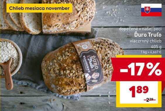 Ďuro Truľo viaczrnný chlieb 405 g