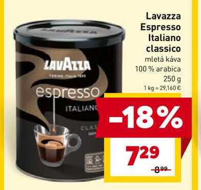 Lavazza Espresso Italiano classico mletá káva 100% arabica 250 g
