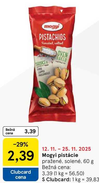 Mogyi pistácie pražené, solené, 60 g