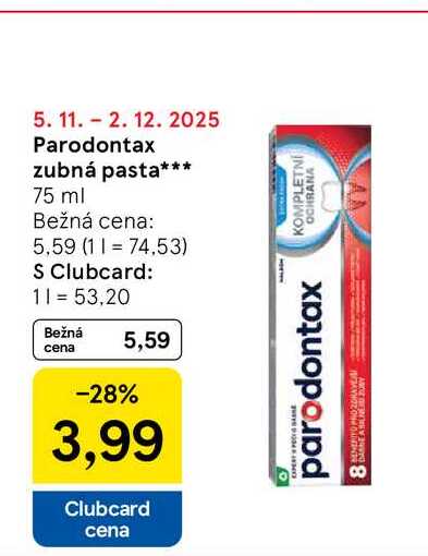 Parodontax zubná pasta 75 ml 