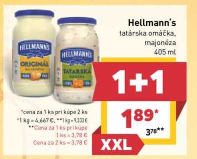 Hellmann's Tatárska omáčka 405 ml