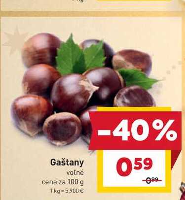 Gaštany voľné cena za 100 g