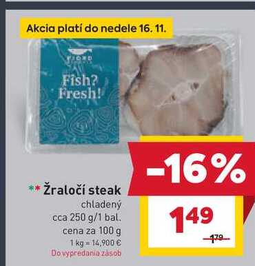 Žraločí steak chladený cca 250 g/1 bal.