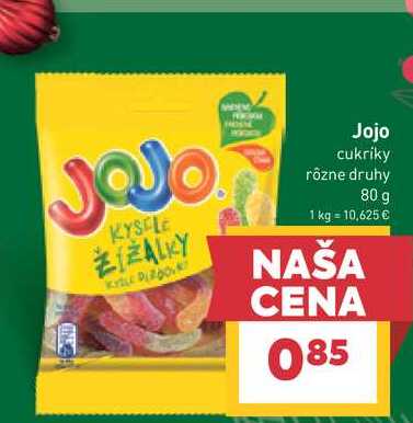 Jojo cukríky rôzne druhy 80 g