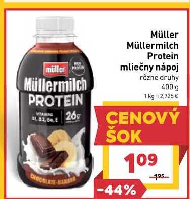 Müller Müllermilch Protein mliečny nápoj rôzne druhy 400 g