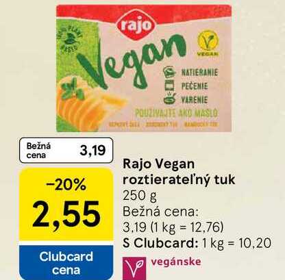 Rajo Vegan roztierateľný tuk 250 g