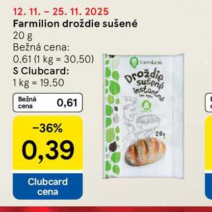 Farmilion droždie sušené 20 g