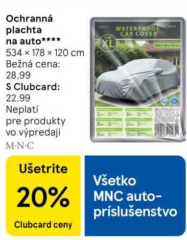 Ochranná plachta na auto 534 x 178 x 120 cm