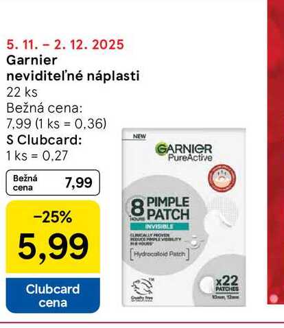 Garnier neviditeľné náplasti 22 ks