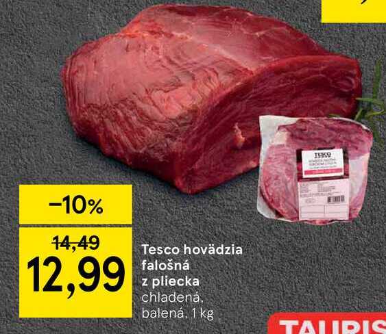 Tesco hovädzia falošná z pliecka chladená balená. 1 kg 