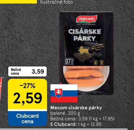 Mecom cisárske párky balené, 200 g