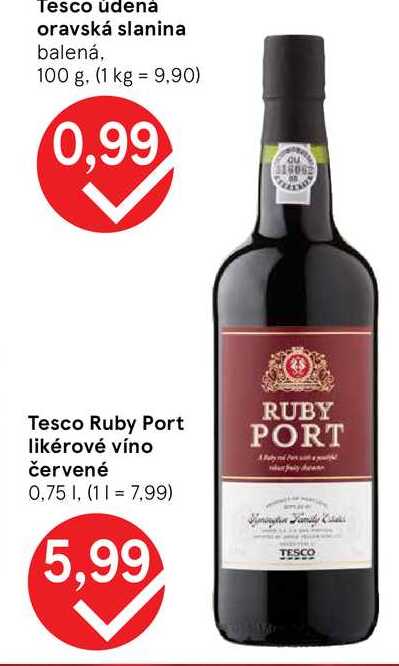 Tesco Ruby Port likérové víno červené 0,75l