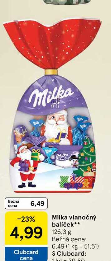 Milka vianočný balíček 126.3g