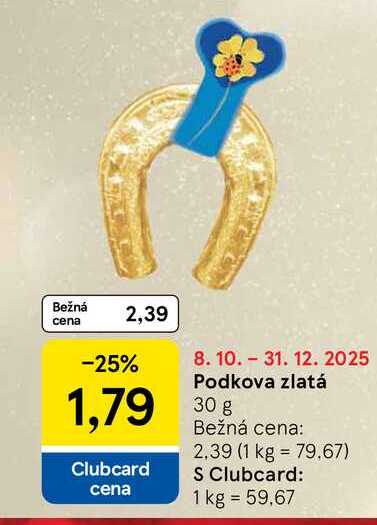 Podkova zlatá 30g