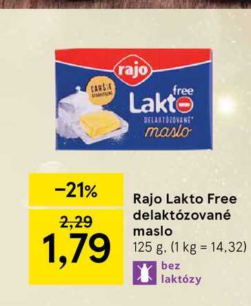 Rajo Lakto Free delaktózované maslo 125g