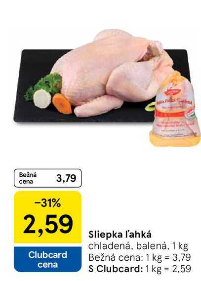 Sliepka ľahká chladená, balená, 1 kg