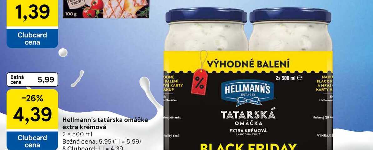 Hellmann's tatárska omáčka extra krémová 2 x 500 ml