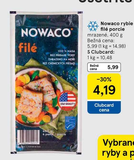 Nowaco rybie filé porcie mrazené, 400 g