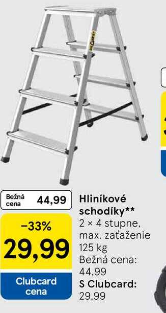 Hliníkové schodíky 2 x 4 stupne